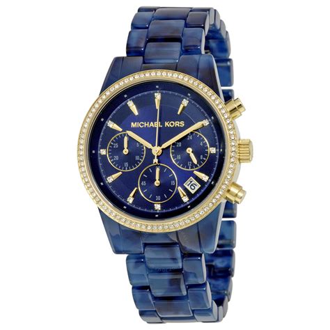 michael kors blue watch women's|Michael Kors Watch blue face.